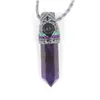 Pendant Necklaces Pendant Necklaces Natural Crystal Necklace For Women Hexagonal Point Rope Wrap Braided Pink Quartz Lapis Amethysts P Dhrw7