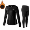 Women's Thermal Underwear Thermal underwear for women long johns fleece winter elastic sports sets 231122