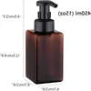 Square Foaming Soap Dispenser 450ml 15oz Amber Refillable Plastic Foam Pump Bottle for Liquid Soap Shampoo Body Wash Wfoot