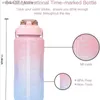 water bottle 2 Liters Large Kawaii Water Bott Waterbott Water Botts For Girls For Travel Outdoor Sports Fitness With Time Sca Rinde Q231122