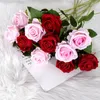 Fiori decorativi 1 pezzo di bella seta artificiale di rose lunghe bouquet organizzare piante finte regali di San Valentino per la decorazione domestica di nozze