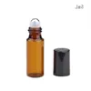 3 ml 5 ml Amber Glass Roll On Bottle Travel Essential Oil Parfymflaska med rostfritt stålbollar Jufrv