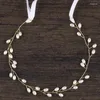 ヘアクリップリボンブライダルウェディングアクセサリー付きシンプルな真珠のヘッドバンド