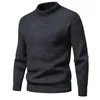 Мужские свитера 2023, осень и зима, простой модный трикотаж с круглым вырезом, молодежный модный пуловер, повседневный свитер, подкладка