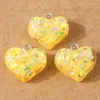 Charms 10Pcs Cute Candy Glitter Heart Pendants For Making Earrings Necklace Bracelet Accessories DIY Kid's Jewelry Supplies