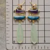 Studörhängen lyxiga kvinnor Amethysts Gold Plated Stones Chandelier Party Bold Art Dec Jewelry Bijoux Wholesale Drop