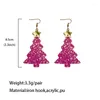 Baumeln Ohrringe Glitter PU Leder Hoop Weihnachtsbaum Party Schmuck Frauen Aretes De Mujer