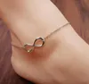 Pulseras para el tobillo con dijes infinitos con cadena clásica de 8 pies, sandalias descalzas, joyería para mujer, pulsera de tobillo para fiesta en la piscina en la playa GB1692 LL