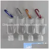 Packing Bottles 50Ml Empty Hand Sanitizer Alcohol Refillable Bottle With Key Ring Hook Outdoor Portable Clear Transparent Gel Eea154 Otagh