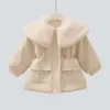 Manteau Hiver Velours Chaud Filles Toddler Trench Enfants Coupe-Vent Enfants Unique Poitrine Tenues 2-7Y