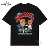 メンズTシャツヒューイとライリーフリーマンRIPおじいちゃん男女グラフィックTシャツBOONDOCKS 90S TEES半袖Tシャツ100コットンブラックトップス男性Z0421