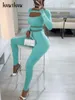 Kobiety Jumpsuits Rompers Hawthaw Women jesienne zima Bodycon Bodycon Mesh zobacz Brown poprzez kombinezon kombinezonu jesienne ubrania Hurtowe Pozycje 230422