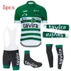 2021 Nya Green Tavira Summer Cycling Jersey Set Men Bib Gel Shorts 5pcs Suit Pro Team Bicycle Jersey Maillot Culotte Sport Wear246Z