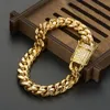 Pendentif Colliers TOPGRILLZ Collier Bracelet Ensemble 8 10 12 14MM EN ACIER INOXYDABLE Or Miami Cubain Curb Chaîne Hip Hop Mode Bijoux Cadeau Pour Hommes 231122