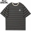 Polos Polos Hip Hop Streetwear T Shirt Vintage Retro Striped T Shirt HARAJUKU BAWESTA Casual Tshirt 2023 MĘŻCZYZNA Summ