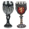 Tazze Tazza medievale Argento Modello di seta Tazza di vino Scultura gotica 3D Birra Brumate Calice Resina Caffè Acciaio inossidabile 231122