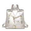 学校のバッグレディースバッグ2023トレンド服シェイプ高級デザイナーバックパック高品質のレザーファッションブランドブラックピンクブラウンシルバー