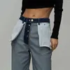 Женские джинсы с низкой посадкой для женщин, прямые брюки полной длины, перевернутые брюки с дырками на коленях, джинсовая женская одежда