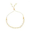 Bracciale di perle regolabile con filo per donna Bracciale in rilievo di lega di colore oro / argento Moda Gioielli di lusso Regalo Fidanzata Pulseras