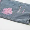 Erkekler pantolon harajuku retro mavi pembe pembe püskü gevşek kot pantolon y2k sokak kıyafetleri punk büyük boyutlu gündelik dilenci pantolonları kadın geniş bacak Berd G230422