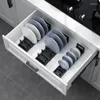 Magazyn kuchenny aluminiowe zastawy stołowe miski naczynia naczynia organizatorzy zlewozmywaków w koszu do szafki szafki szafki.