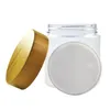 Body Butter Cream Container Packaging Bottles 150ml 250ml Amber PET Cosmetic 8Oz Plastic Jar With Screw Cap Bamboo Wooden Lid Kuoto