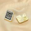 Designer Stud Earrings V Letter Earring Vintage Diamond For Women Girls Elegant Jewelry High Quality Accessories