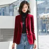 Frauen Anzüge Blazer Frauen Frühling Herbst Anzug Mantel Mode Schlank Samt Lange-ärmeln Jacke Weibliche Casual