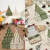 Juldekorationer DIY Julklapp Julgran Macrame Kit Handvävd bomullsrep Xmas Tree Material Package Creative Year Gift for Kids 231121