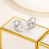 Brincos de garanhão 925 Sterling Silver Lock Heart Zircão Mulheres de luxo de alta qualidade Jóias de jóias de gaabou jóias