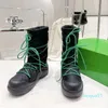 stövlar flatform snörning upp ankelstövlar svart vit grön designer tossor nylon vattentäta andningsbara sneakers