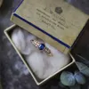 S3618 Once Upon a Time in Rome Rom kvinnor ring Senior Design Personlighet Dark Blue Cuban Opening Rhinestone Ring