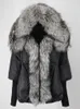 Women's Fur Faux Fur OFTBUY Winter Jacket Women Real Fox Fur Collar Hooded Natural Thick Warm Loose Oversize Duck Down Coat Streetwear Outerwear 231122