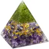 Tree of Life Orgone Pyramid Decor Amethyst Peridot Healing Crystal Energy Generator Orgonite Protect Meditation Tool Kappn