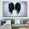 Черные крылья ангела, холст, картина, большой размер, настенная картина, художественная работа, украшение дома, настенный постер, принт, Cuadros Decoracion226h
