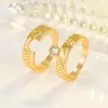 Cluster Rings HOYON Pure 18k Gold Color Original Wedding Set For Couple Women Jewelry Diamond Style Ring 925 Silver Car Flower Free Ship