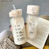 water bottle 1/2PCS Creative Cartoon Water Bott with Straw Cute Plastic Drinking Bott Portab ak-proof Drinkware for Drinking Milk Q231122