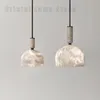 Lustres personnalisés Style minimaliste moderne Design lampes d'art en albâtre luminaires suspension lampe en marbre de Calcite