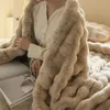 Blankets Winter Imitation Fur Plush Blanket Warm Super Soft Blankets Bed Sofa Cover Luxury Fluffy Throw Blanket Bedroom Couch Pillow Case 231216