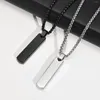 Pendant Necklaces Mens Jewellery Rectangle Necklace Men Classic Alphabet Stainless Steel Link Chain For Jewelry Gift