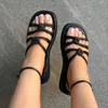 Sandalen zomer platte vrouwen vat open teen schoenen trend luxe merk dames strand casual slippers mujer zapatos 230421