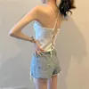 Women's Tanks Lace Crochet Hollow Solid Color Halter Top Women Camis Vest Indie Folk Casual Tops Tees Dancing B3395