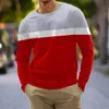 Camisetas para hombre, camiseta de manga larga con estampado de rayas a la moda, camisa informal diaria para hombre, camisetas de algodón de alta calidad de otoño, cómodas y de gran tamaño