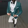 Herenkostuums Mode Slim Fit Herenpaksets Formele jassen voor stalknecht Bruiloft Gastheer Op maat gemaakte elegante blazer Vest Broek Tuxedo 3-delig