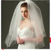 Véus nupciais véu 2 camadas acessórios de casamento fofo celebridade europa com pente de cabelo voile mariage elegante fascinator longo