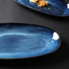 Plates Plate Serving Ceramic Sushi Tray Dish Porcelain Platter Japanese Platters Dinner Oval Dishes Snack Appetizer Fruit Bowl