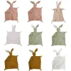 Foulards d'extérieur en mousseline de coton doux, serviettes pour bébé, poupée de lapin en peluche, couverture de sécurité