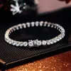 Gepasseerde diamant tester Tennis Bracelet VVS Moissanite Diamond PAVE Zet vaste tennisketen in 925 Sterling Silver