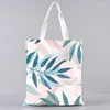 Shopping Bags Vintage Painting Tote Bag Jungle Leaves Theme Eco Foldable Canvas Women Handbag Birthday Gifts Large Capacity Shopper Side