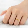 Ringas da banda Sier Gold Love Letters Ring Aço inoxidável para homens para homens Amigos Casal Jóias Diretas Deld Dhvur